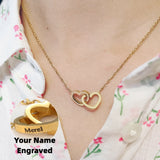 Custom Name Necklace Personalized Double Heart – Jewelry Gift Ideas — 1