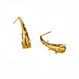 Popular Water Drop Pearl Titanium Steel Earrings – Everyday Gifts — 3