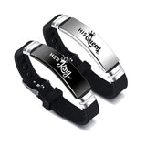 Black Silver Her King His Queen Couple Bracelets – Gifts for Couples — 6