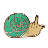 Middle Finger Snail Brooch Cute Subtle Satirical – Jewelry Gift Ideas — 2