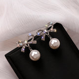 Women's Elegant Bow Shape Pearl Earrings – Gifts for Her — 6