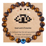 Frosted Bead Single Loop Tiger Eye Stone Bracelet – Jewelry Gift Ideas — 5