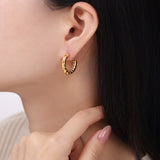 C-shaped Titanium Steel 18k Gold Plated Earrings – Thoughtful Gifts — 1