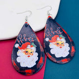 Cartoon Printed Christmas Leather Earrings – Useful Gifts — 4