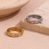 Water Drop Geometry Color Zircon Ring For Women – Gifts for Her — 12