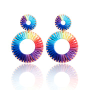 Large Oval Heart Raffia Dangle Earrings For Women Boho – Gifts for Her — 5