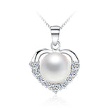 925 Silver Diamond Love Pendant Freshwater Pearl – Jewelry Gift Ideas — 7