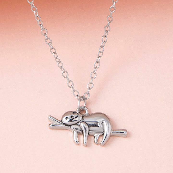Silver Color Slow Down Be Happy Slider Sloth – Jewelry Gift Ideas — 1