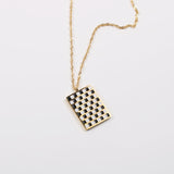 Black And White Plaid Heart Necklace Women's – Jewelry Gift Ideas — 2