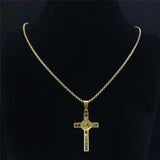 St Benedict Crystal St Pendant Cross Stainless – Jewelry Gift Ideas — 4