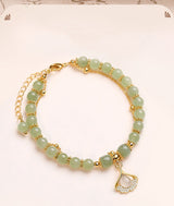 Double Layer Apricot Leaf Hetian Jade Hand String – Gifts for Her — 4