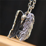 Vintage Evil Psychic Crow Sterling Silver Pendant – Jewelry Gift Ideas — 1