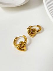 French Style Dual-wear Heart And Circle Earrings High – Stylish Gifts — 10