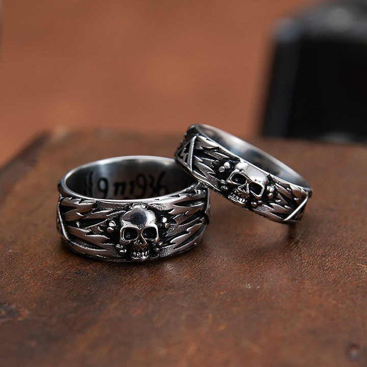 Skull Couple Ring Vintage Old Domineering Men's Cross – Gifts for Him — 1