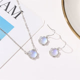 Women's Round Blue Gradient Earrings – Gifts for Her — 2