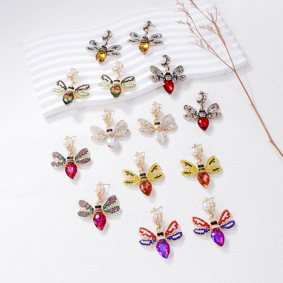 Bee Ear Studs Colorful Insect Earrings Fashion – Stylish Gifts — 1