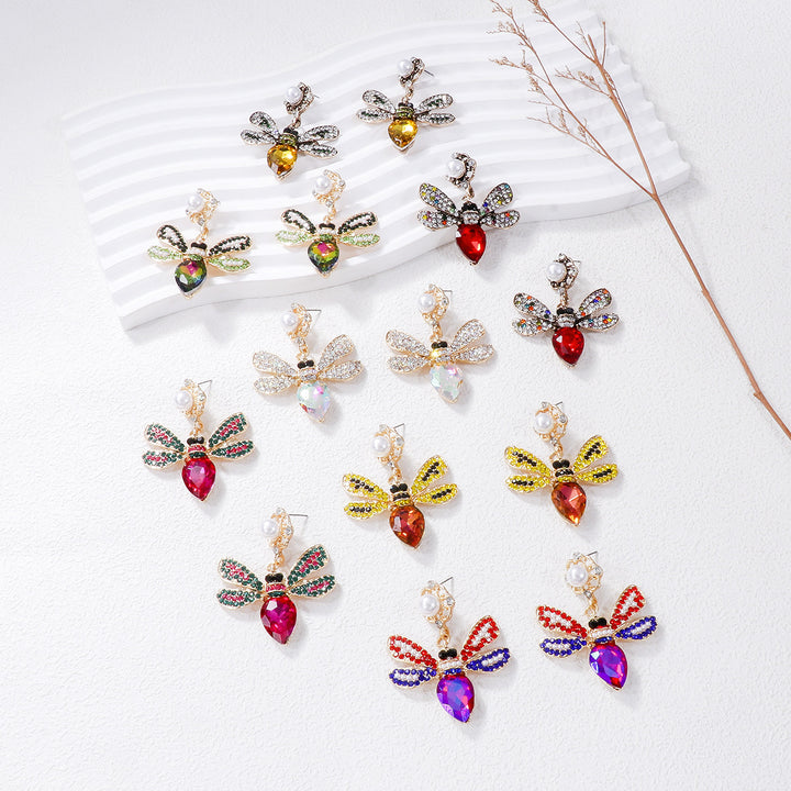 Bee Ear Studs Colorful Insect Earrings Fashion – Stylish Gifts — 1