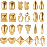 Minimalist Titanium Steel Ear Studs Triangle Oval – Stylish Gifts — 10