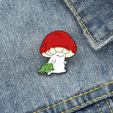 Mini Red Mushroom Brooch Alloy Paint Frog Pin – Jewelry Gift Ideas — 1