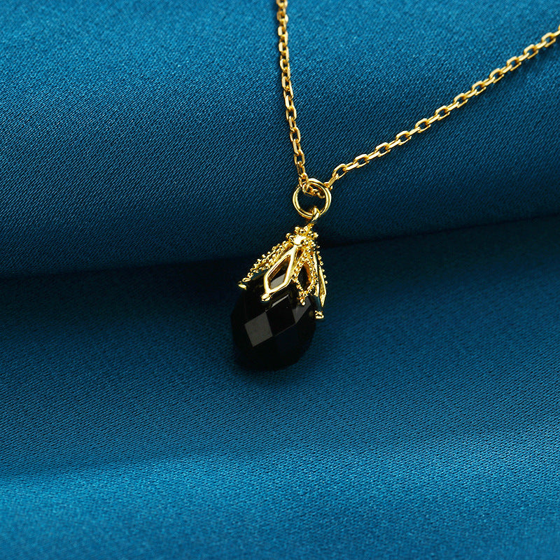 Natural Water Drop Black Agate Pendant – Jewelry Gift Ideas — 1