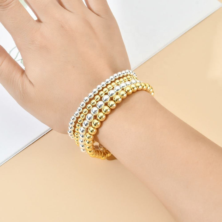 18k Plated Golden Balls Hematite Beaded Bracelet – Jewelry Gift Ideas — 1