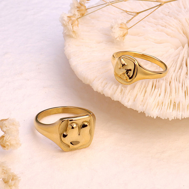 Hot Human Chest 18K Gold Plated Stainless Steel Ring – Birthday Gifts — 1