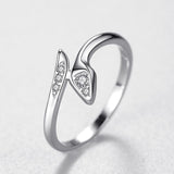 Sterling Silver Snake Ring Female Stackable Band Ring – Gifts for Her — 5