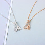 Sterling Silver Full Diamond Small Spoon Necklace – Jewelry Gift Ideas — 2
