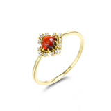 Red Garnet Zircon Diamond Ring – Meaningful Gifts — 4