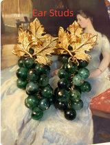 Vintage Grape Handmade Silver Pin Earrings – Everyday Gifts — 2