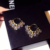Silver Needle Earrings Super Set With Rhinestones – Gifts for Her — 4