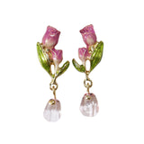 Enamel Dripping Tulip Sterling Silver Needle – Practical Gifts — 12