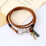 PU Woven Leather Cowhide Bracelet Double Ring – Jewelry Gift Ideas — 1