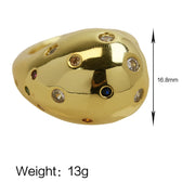 Trendy 18K Gold Exaggerated Brass Open Ring – Birthday Gifts — 3