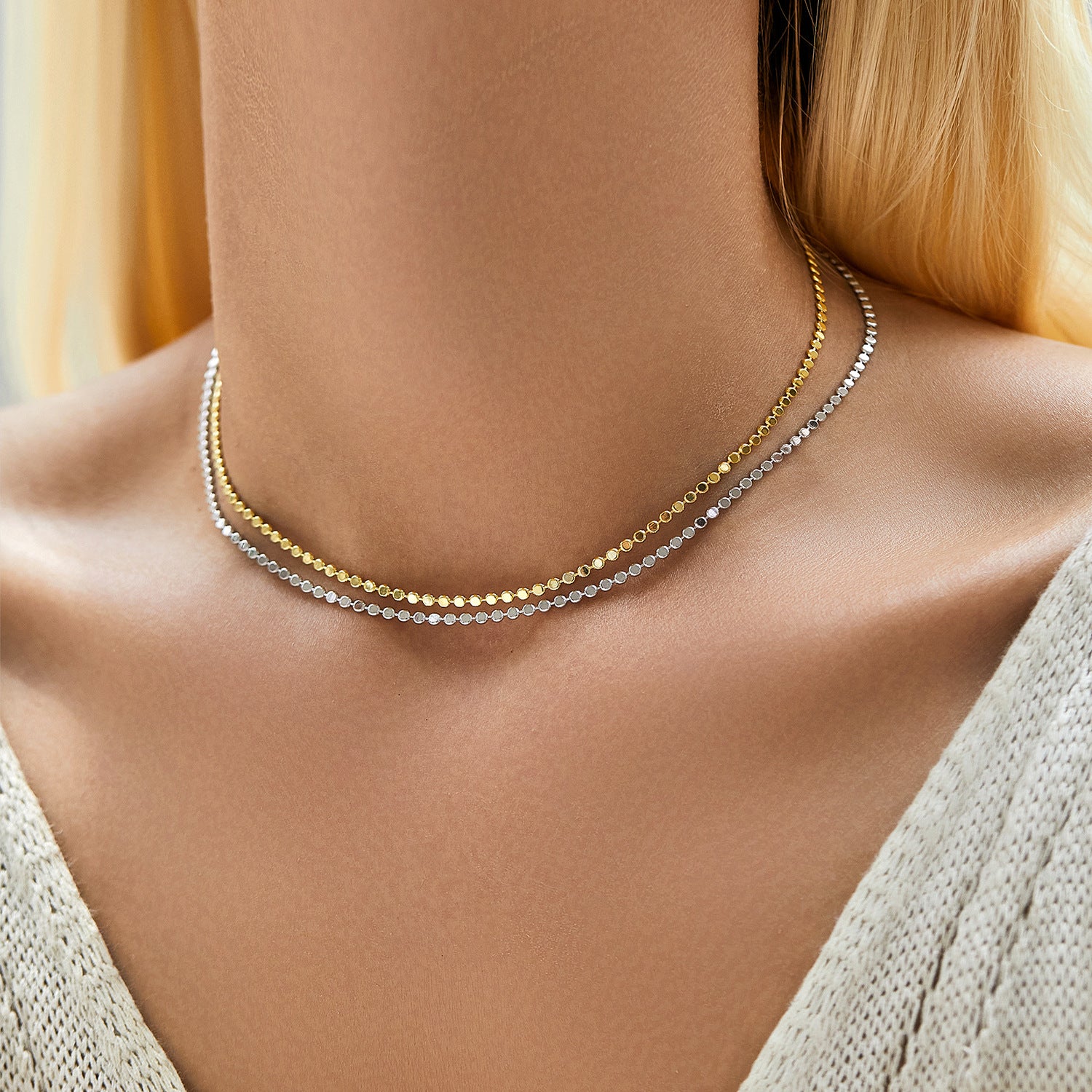 S925 Sterling Silver Minority Simple Choker Choker – Gifts for Her — 1