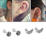 Simple Men's Earrings Round Moonlight Earbone Nail – Gifts for Him — 9
