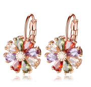 Copper Zircon Floral Diamond Necklace Stud – Jewelry Gift Ideas — 18