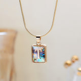 26 Letter Square Necklace Colorful Shell Luminous – Jewelry Gift Ideas — 5