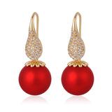 Short Pearl Frosted Bead Copper Earrings – Gift Ideas — 1