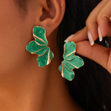 Fashion Dripping Oil Petal Stud Earrings Women – Stylish Gifts — 7