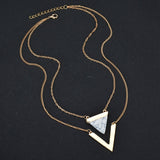 Triangle Turquoise Pendant Necklace V-shaped – Jewelry Gift Ideas — 2
