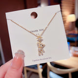 Diamond Bear Pendant Long Sweater Chain – Jewelry Gift Ideas — 3