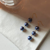 925 Silver Needle Purple Bead Long Tassel Earrings – Gifts for Her — 5