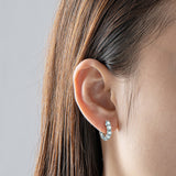 Women's Round Cut Silver Moissanite Stud Earrings – Gifts for Her — 4