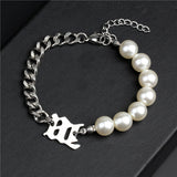 Advanced Pearl Chain Titanium Steel Letter – Jewelry Gift Ideas — 5