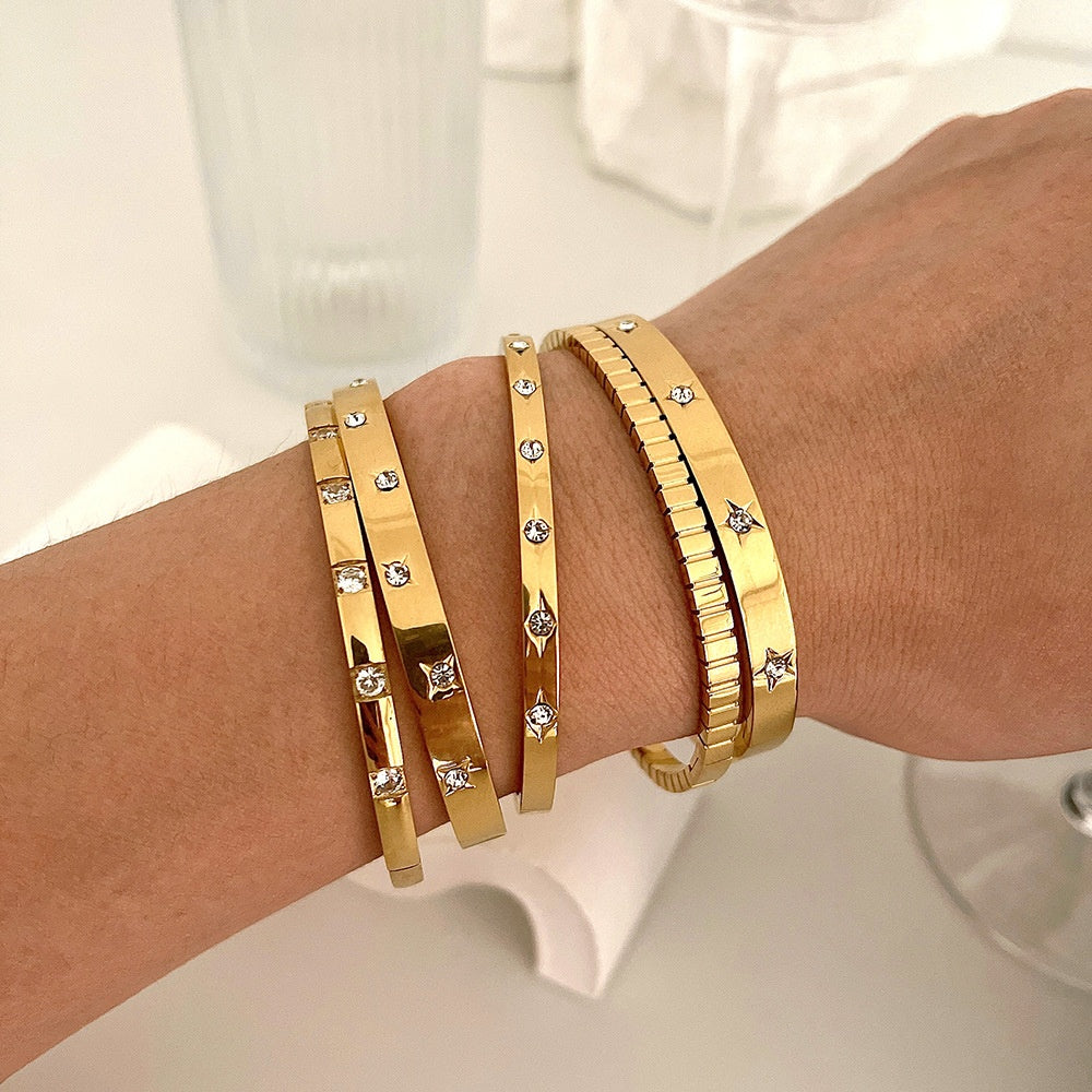 Design 18K Stainless Steel Zircon Bracelet – Jewelry Gift Ideas — 1
