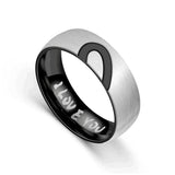 Titanium Half Heart Stainless Steel Frosted Ring – Meaningful Gifts — 4