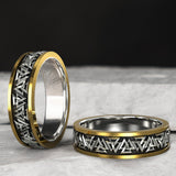 Viking Knot Silver Set Bronze Ring Male – Gifts for Him — 4