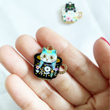Alloy Drip Oil Printing Water Cup Cat Handmade Jewelry – Stylish Gifts — 5