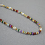Natural Colored Stone Beaded Necklace – Jewelry Gift Ideas — 3